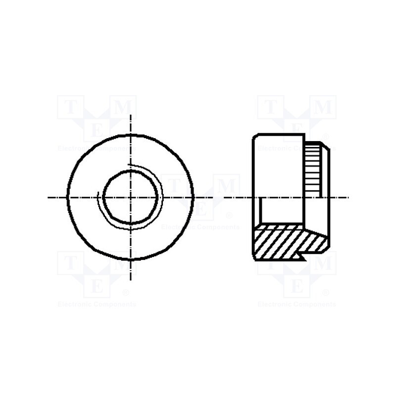 10 pcs x BOSSARD - B2.5X0.5X1.6/BN197 - Insert nut, round, M2,5, steel, Plating: zinc, BN 197, push-on