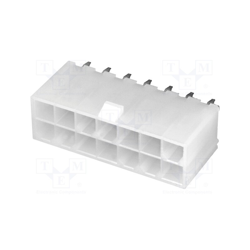 1 pcs x MOLEX - 39281143 - Socket, wire-board, male, Mini-Fit Jr, 4.2mm, PIN: 14, THT, 9A