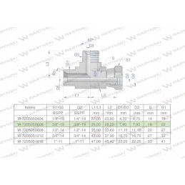 Asymmetrical hydraulic tee inch bba 3