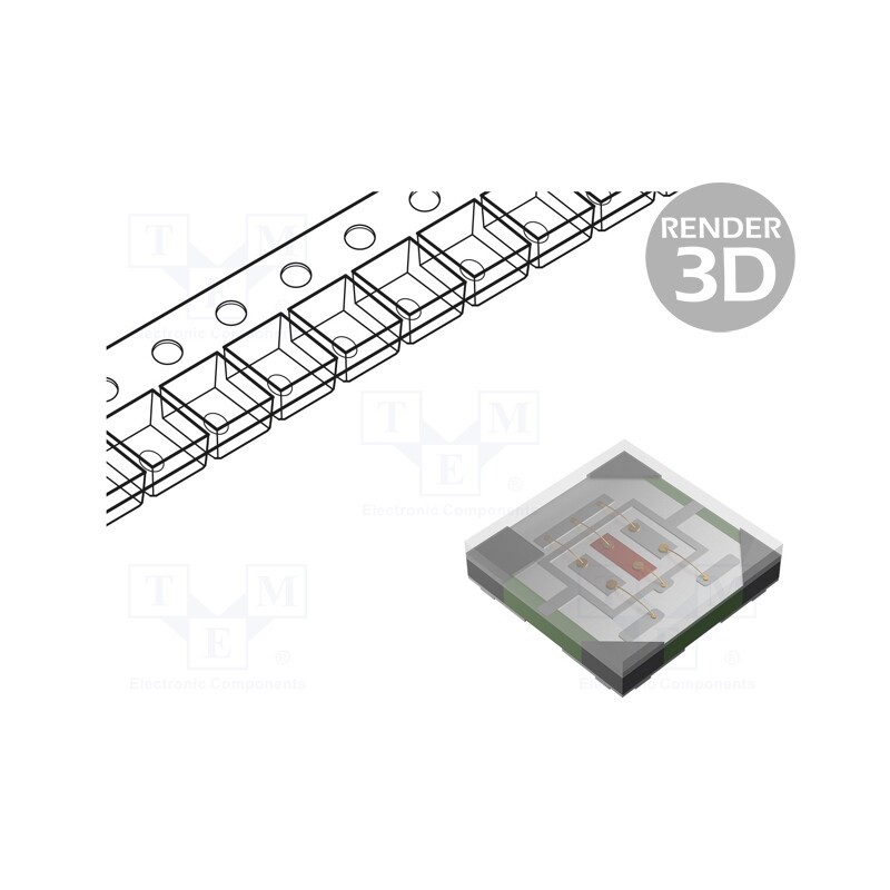 1 pcs x LUMEX - SML-LX0404SIUPGUSB - LED, SMD, 0404, RGB, 1x1x0.25mm, 120°, 1.95/2.75/2.7V, 25/25/10mA