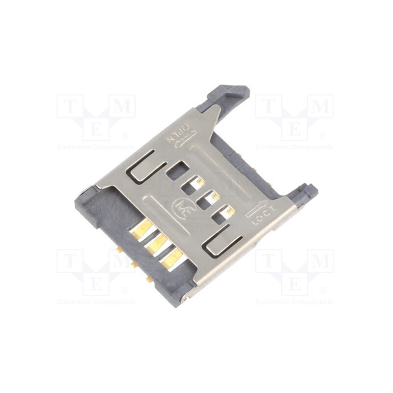 1 pcs x ATTEND - 115G-AAAA-R - Connector: for cards, SIM, without ejector,with cover, SMT, PIN: 6