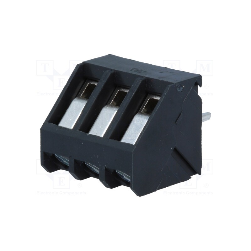 1 pcs x PTR MESSTECHNIK - AK300/3-5,0-GRAU - PCB terminal block, angled 45°, 5mm, ways: 3, on PCBs, 0.5÷2.5mm2