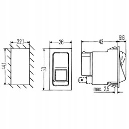 Rocker switch for Terex