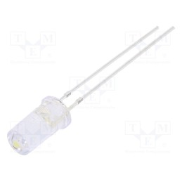 1 pcs x OPTOSUPPLY - OSW5DK5TA1A - LED, 5mm, white cold, 1120÷1560mcd, 100°, Front: flat, 2.7÷3.4V