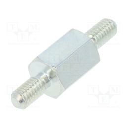 10 pcs x DREMEC - 425X08 - Screwed spacer sleeve, 8mm, Ext.thread: M3, hexagonal, steel, zinc