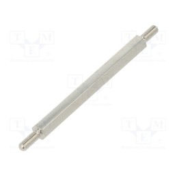 10 pcs x DREMEC - 413X50 - Screwed spacer sleeve, 50mm, Ext.thread: M3, hexagonal, brass