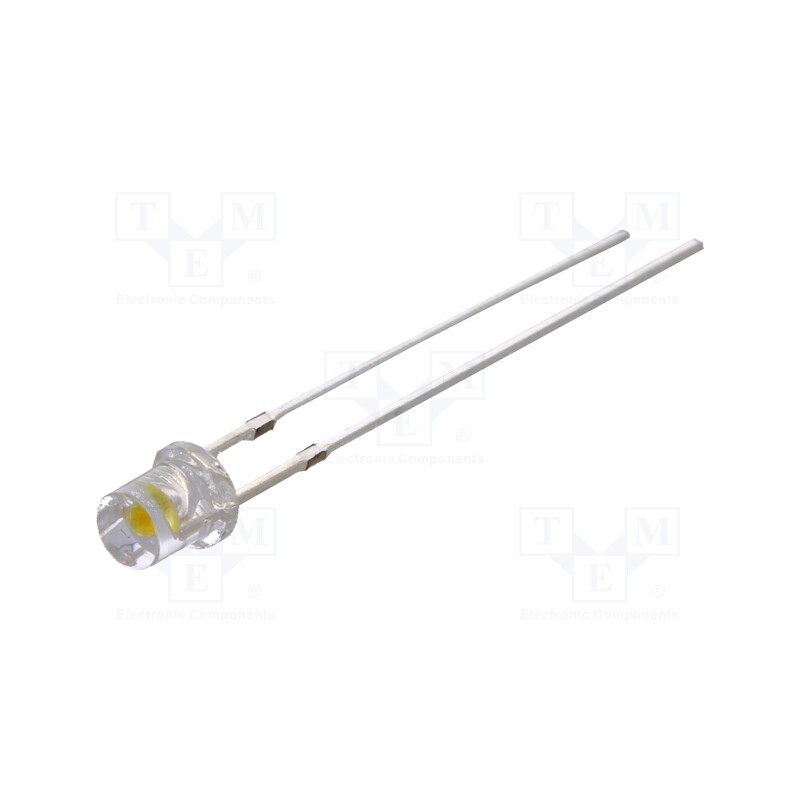 1 pcs x OPTOSUPPLY - OSM5DK34E1A - LED, 3mm, white warm, 750÷1120mcd, 140°, Front: flat, 2.9÷3.6V