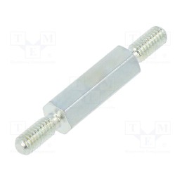 10 pcs x DREMEC - 4212X12 - Screwed spacer sleeve, 12mm, Ext.thread: M2,5, hexagonal, steel