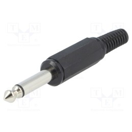 1 pcs x LUMBERG - KLSM 3 SCHWARZ - Plug, Jack 6,3mm, male, mono,with strain relief, ways: 2, straight