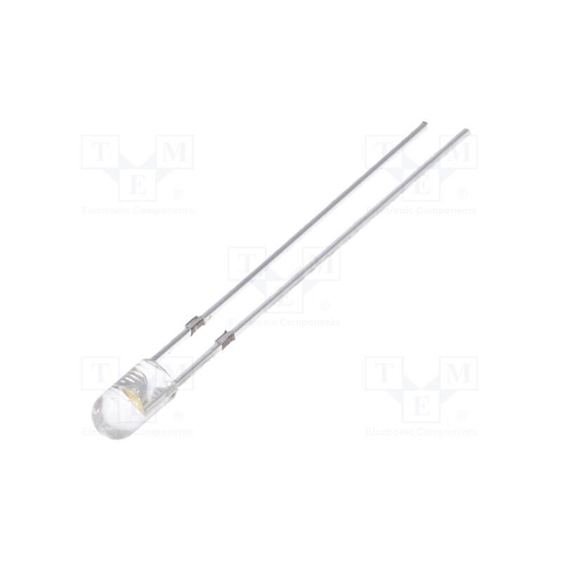 1 pcs x OPTOSUPPLY - OSM5DK3E31B - LED, 3mm, white warm, 5800÷7000mcd, 30°, Front: convex