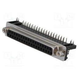 1 pcs x CONNFLY - DS1037-37FNAKT74 - D-Sub, PIN: 37, socket, female, angled 90°, THT, UNC 4-40, 5A, 15mΩ