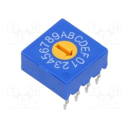 1 pcs x ECE - ERD416RSZ - Encoding switch, HEX/BCD, Pos: 16, THT, Rcont max: 100mΩ, 5Ncm, reel