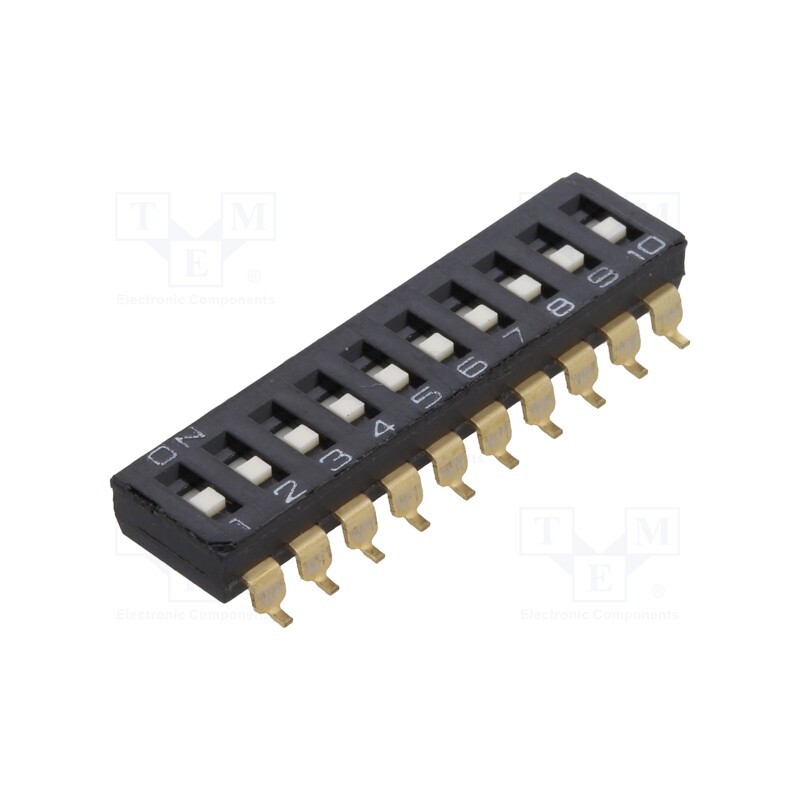 1 pcs x OMRON OCB - A6S-0101-H - Switch: DIP-SWITCH, Poles number: 10, ON-OFF, 0.025A/24VDC, Pos: 2
