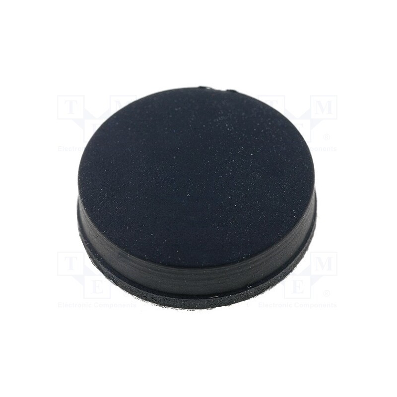 10 pcs x FIX&FASTEN - RF14-5A - Self-adhesive foot, black, rubber, A: 14mm, B: 5mm, C: 3.6mm