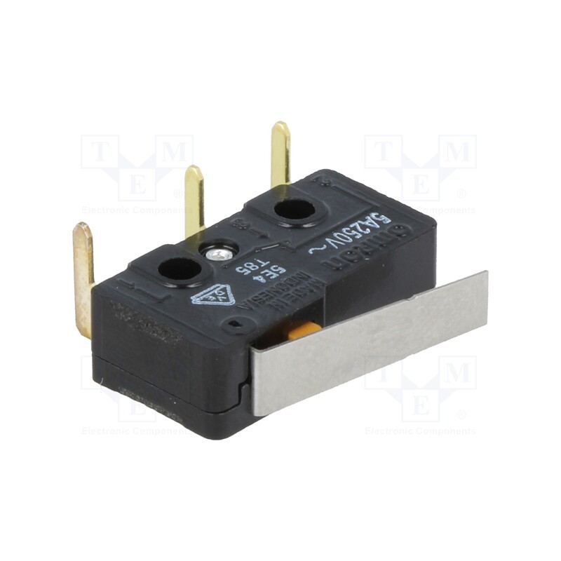 1 pcs x OMRON OCB - SS-5GLD2 - Microswitch SNAP ACTION, 5A/125VAC, with lever, SPDT, ON-(ON)