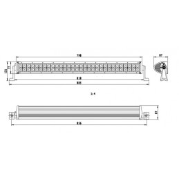 LED work lamp panel 180w cree 13200lm light