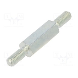 10 pcs x DREMEC - 4212X10 - Screwed spacer sleeve, 10mm, Ext.thread: M2,5, hexagonal, steel