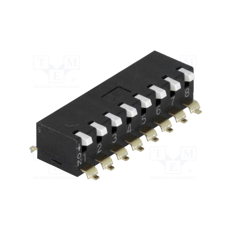 1 pcs x DIPTRONICS - EPM-08-V - Switch: DIP-SWITCH, Poles number: 8, ON-OFF, 0.025A/24VDC, Pos: 2
