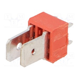 1 pcs x KEYSTONE - 7817 - Terminal: spade terminal strip, 6.4mm, 0.8mm, THT, brass, tinned