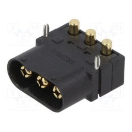 1 pcs x AMASS - MR60PW-M - Socket, DC supply, MR60, male, PIN: 3, on PCBs, THT, black, 35A, 600V