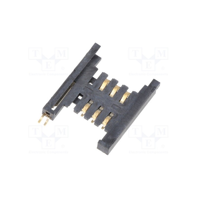 1 pcs x ATTEND - 115J-ACO0 - Connector: for cards, SIM, without ejector, SMT, gold flash, PIN: 6