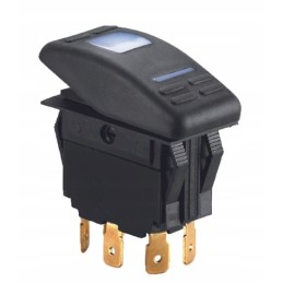 Self-returning switch on off on to frame