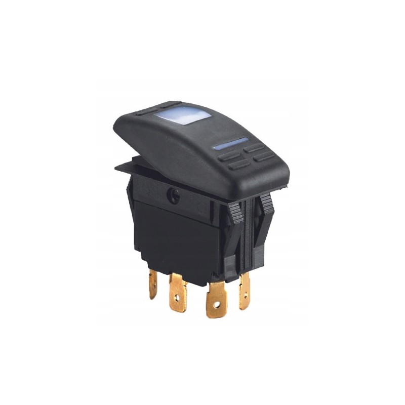 Self-returning switch on off on to frame