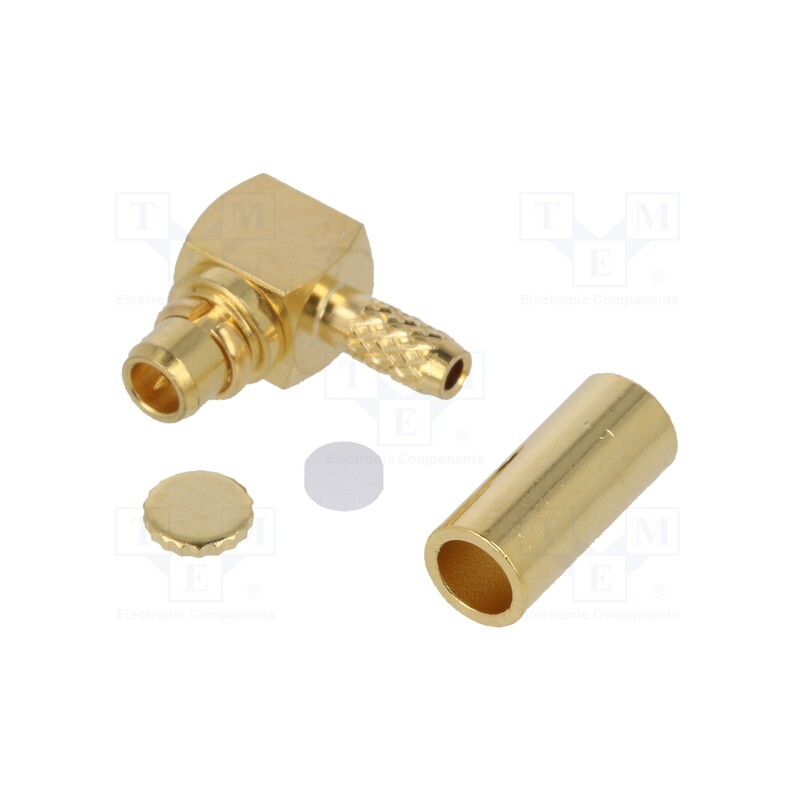 1 pcs x ADAM TECH - RF12-08A-T-21-50-G - Plug, MMCX, male, angled, 50Ω, RG178U, soldering,crimped, for cable