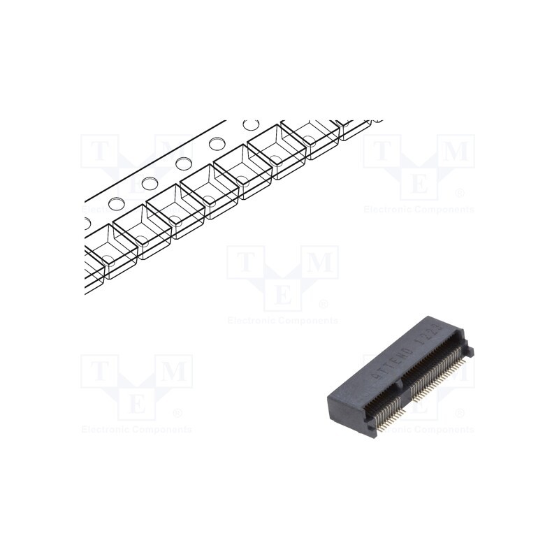 1 pcs x ATTEND - 123A-40E00 - Connector: M.2 (NGFF), horizontal, SMT, gold flash, PIN: 67, 0.5A