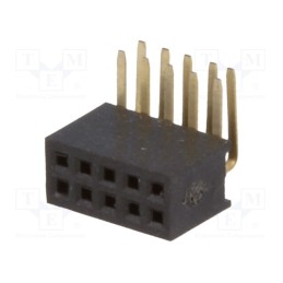 1 pcs x CONNFLY - DS1065-14-2*5S8BR - Socket, pin strips, female, PIN: 10, angled 90°, 1.27mm, THT, 2x5