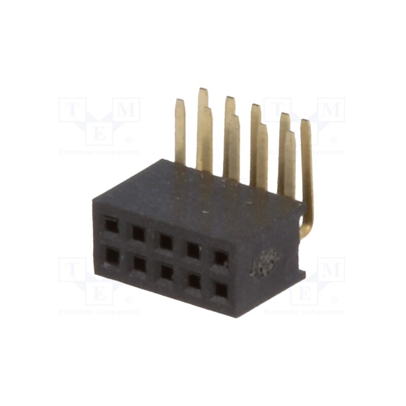 1 pcs x CONNFLY - DS1065-14-2*5S8BR - Socket, pin strips, female, PIN: 10, angled 90°, 1.27mm, THT, 2x5
