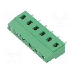 1 pcs x ADAM TECH - EB147A-06-M - PCB terminal block, Contacts ph: 7.5mm, ways: 6, angled 90°, green