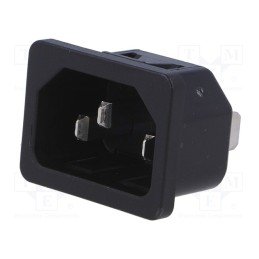 1 pcs x SCHURTER - 6100.432 - Connector: AC supply, socket, male, 10A, 250VAC, IEC 60320, C14 (E)