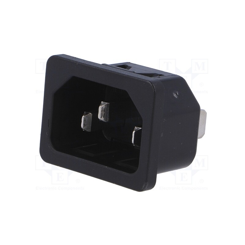 1 pcs x SCHURTER - 6100.432 - Connector: AC supply, socket, male, 10A, 250VAC, IEC 60320, C14 (E)