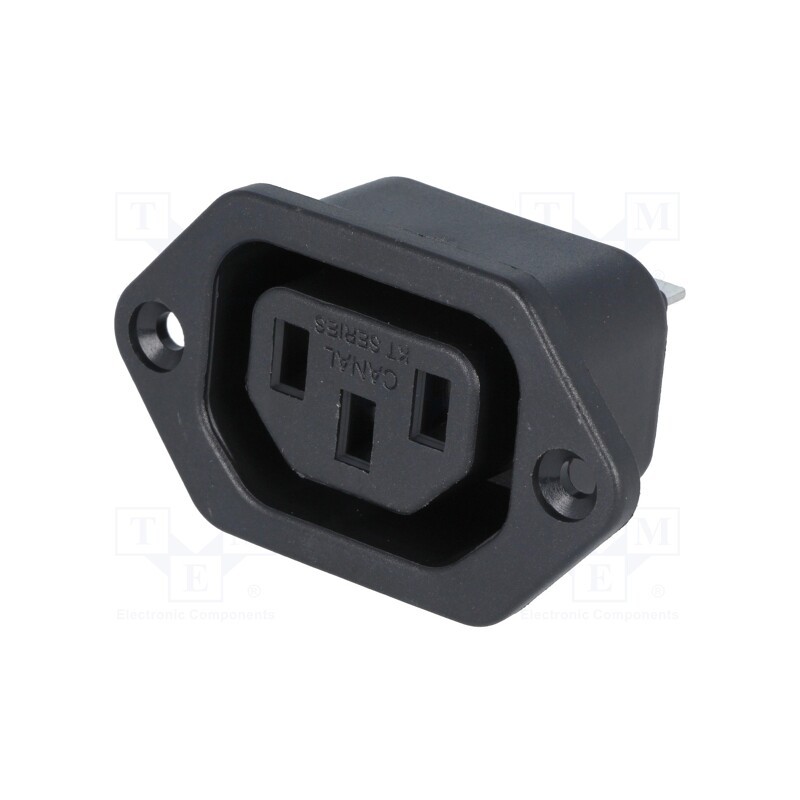 1 pcs x CANAL ELECTRONIC - 2108-CQ - Connector: AC supply, socket, female, 10A, 250VAC, IEC 60320