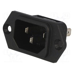 1 pcs x SCHURTER - 6100.32 - Connector: AC supply, socket, male, 10A, 250VAC, IEC 60320, C14 (E)