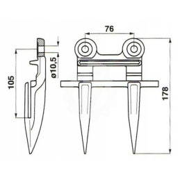 Claas double header bayonet forged 178mm