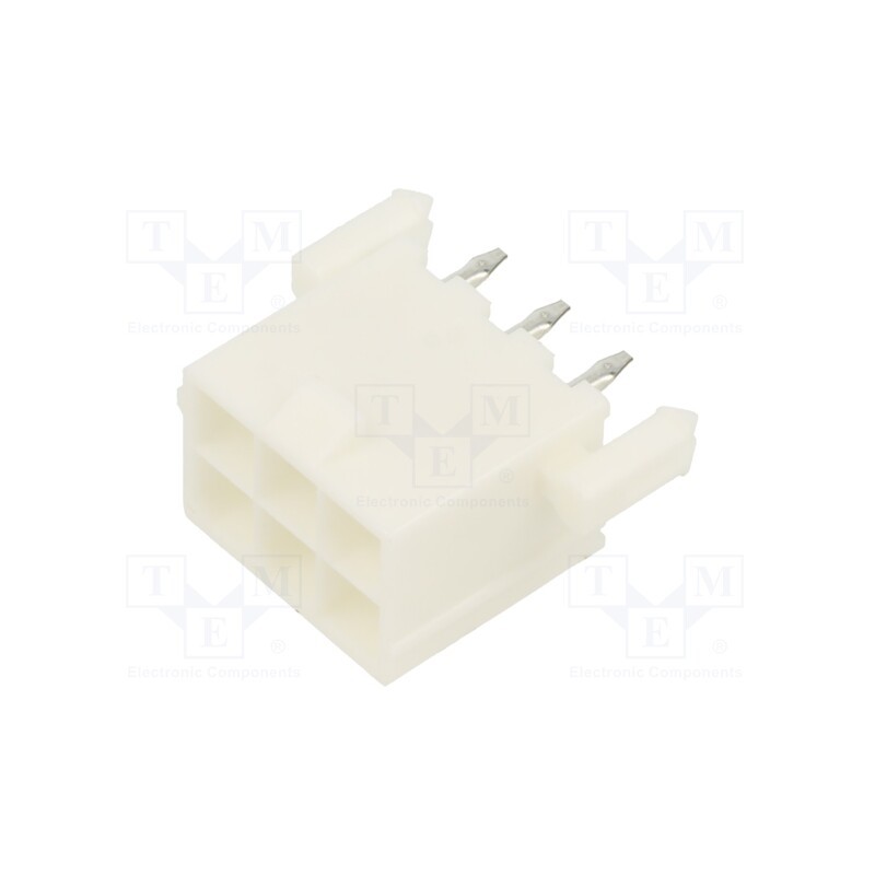 1 pcs x MOLEX - 39299067 - Socket, wire-board, male, Mini-Fit Jr, 4.2mm, PIN: 6, THT, PCB snap
