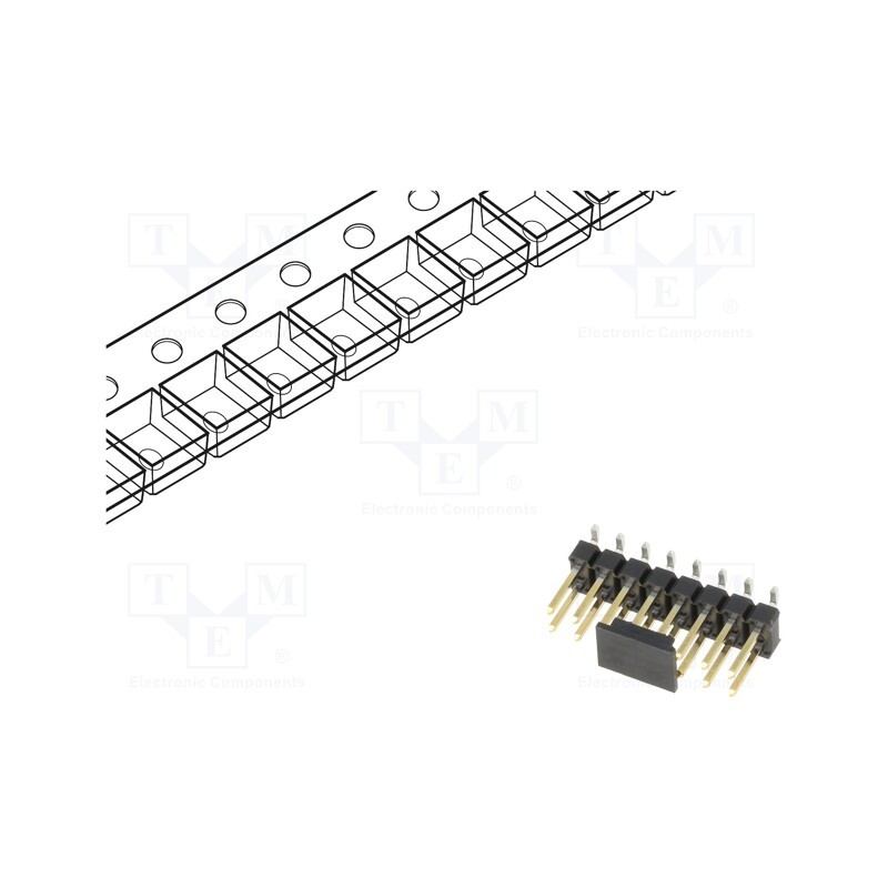 1 pcs x Amphenol Communications Solutions - 95278-101A16LF - Pin header, pin strips, BERGSTIK, male, PIN: 16, vertical, 2.54mm