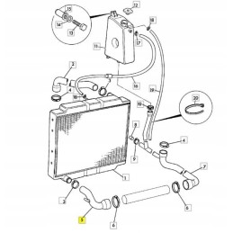Lower water hose for JCB backhoe loader
