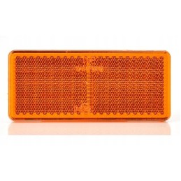 Rectangular orange reflector, glued