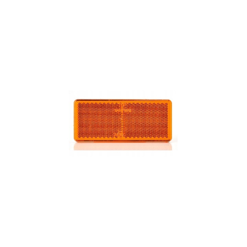 Rectangular orange reflector, glued