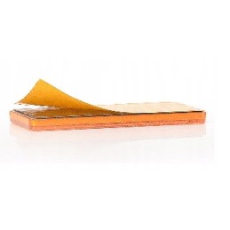 Rectangular orange reflector, glued