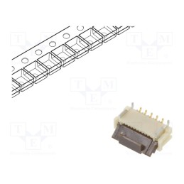 1 pcs x HIROSE - FH12-10S-0.5SVA(54) - Connector: FFC/FPC, vertical, PIN: 10, ZIF, SMT, FH12, 50V, 500mA