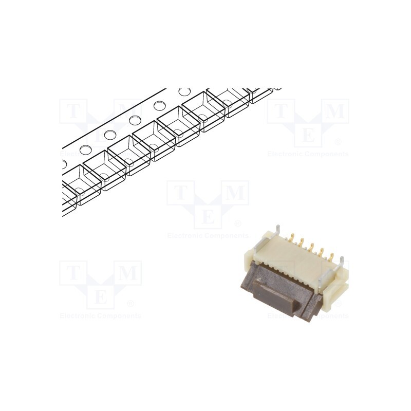 1 pcs x HIROSE - FH12-10S-0.5SVA(54) - Connector: FFC/FPC, vertical, PIN: 10, ZIF, SMT, FH12, 50V, 500mA