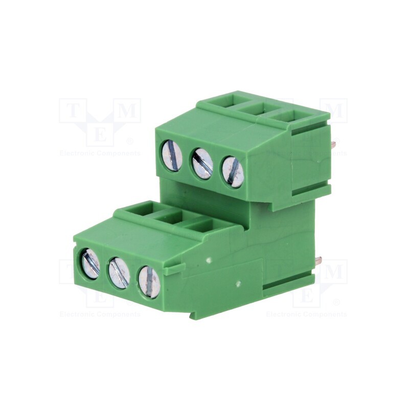 1 pcs x DEGSON ELECTRONICS - DG500B-5.08-06P-14 - PCB terminal block, angled 90°, 5.08mm, ways: 6, on PCBs, 2.5mm2