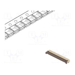 1 pcs x HIROSE - FH12-45S-0.5SH(55) - Connector: FFC/FPC, horizontal, PIN: 45, bottom contacts,ZIF, SMT