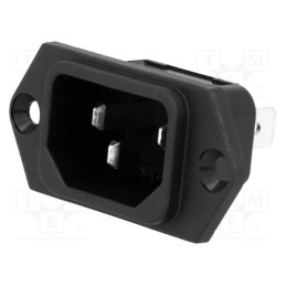 1 pcs x SCHURTER - 6100.33 - Connector: AC supply, socket, male, 10A, 250VAC, IEC 60320, C14 (E)