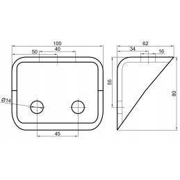 6x frame mounting bracket, body box console