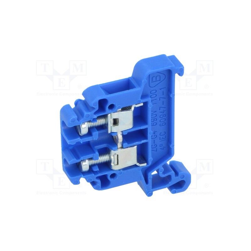 1 pcs x POKu00d3J - A11-8206 - Splice terminal: rail, 0.5÷4mm2, ways: 1, terminals: 2, blue, TS35